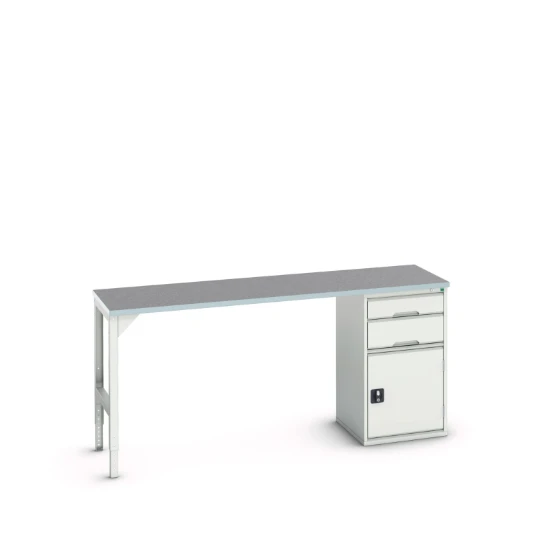 bott Verso werkbank 2 lades Breedte lade 525 mm Linoleum RAL 7035