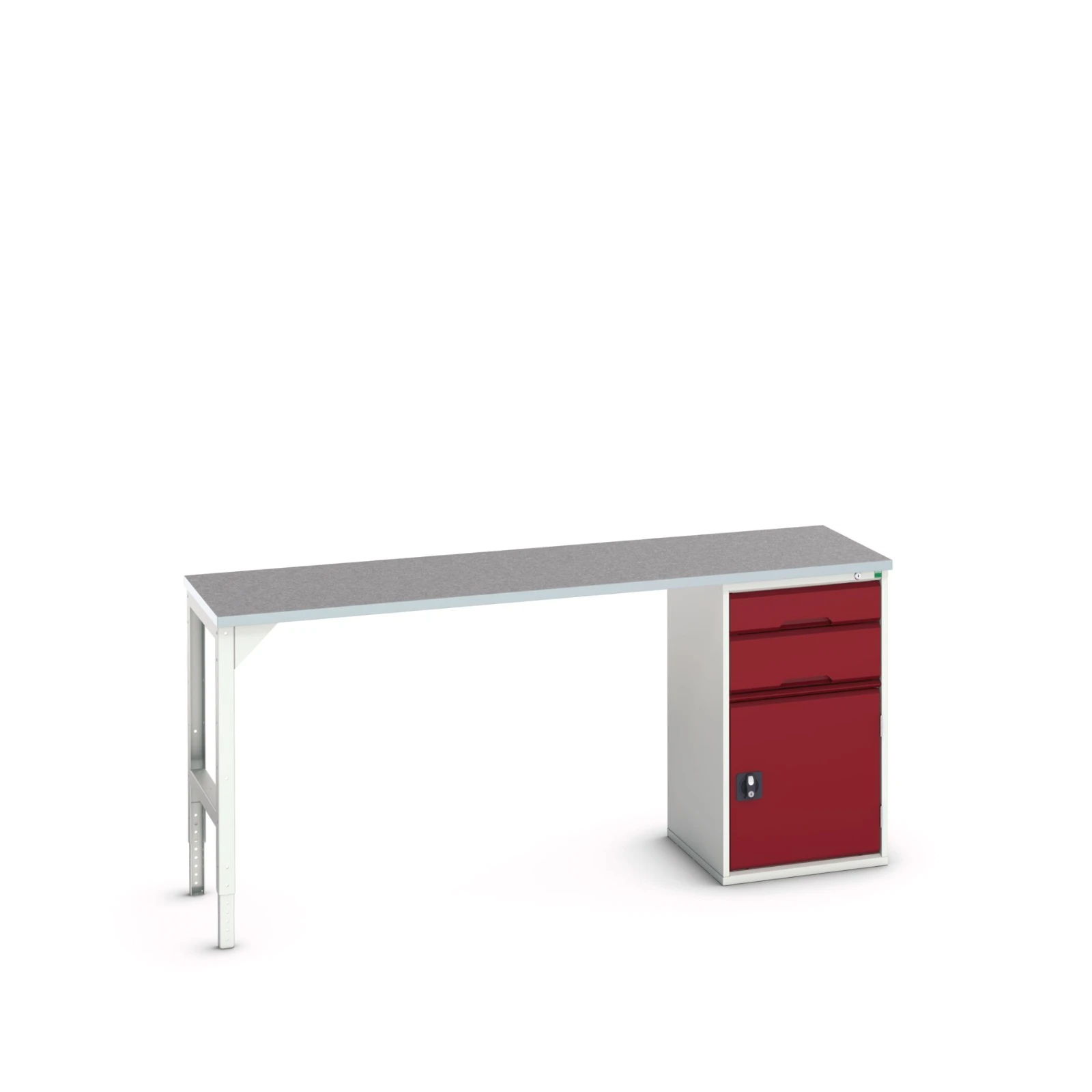bott Verso werkbank 2 lades Breedte lade 525 mm Linoleum RAL 3004