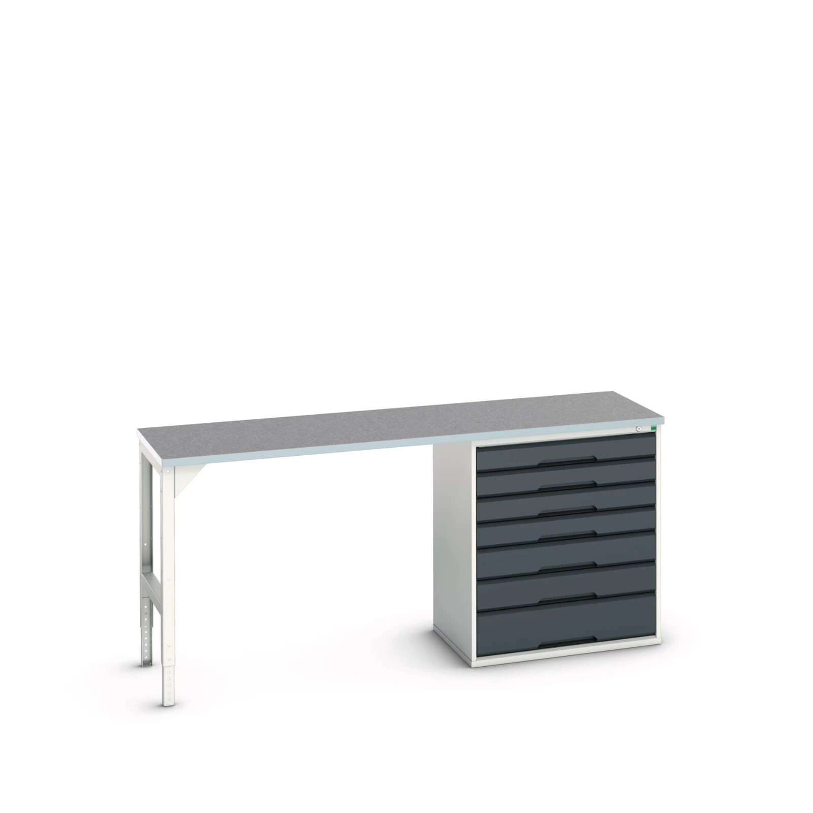 bott Verso werkbank 7 lades Breedte lade 800 mm Linoleum RAL 7016