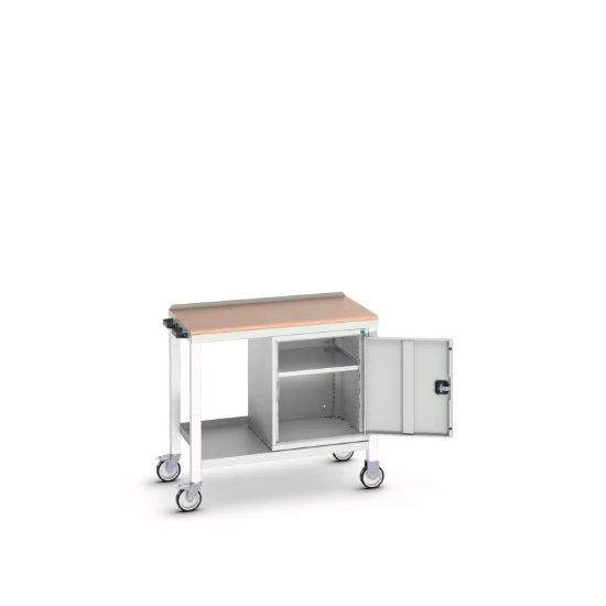 bott Verso verrijdbare werkbank 1000x600x930mm Multiplex stalen werkblad 1 lade RAL 7035