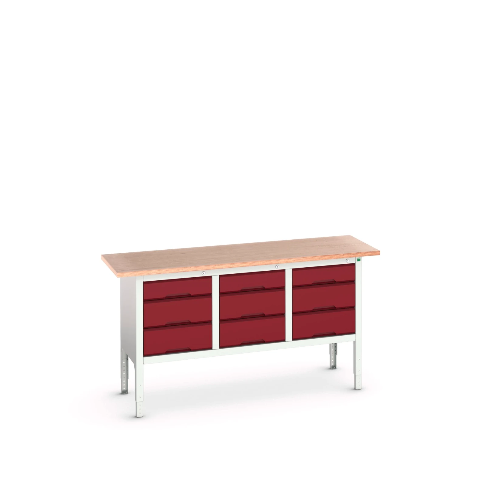 bott Verso verstelbare werkbank 1750x600x830-930mm 9 laden Multiplex RAL 3004