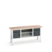 bott Verso verstelbare werkbank 2000x600x830-930mm Multiplex 2 deuren 1 middenschap 2 laden RAL 7016