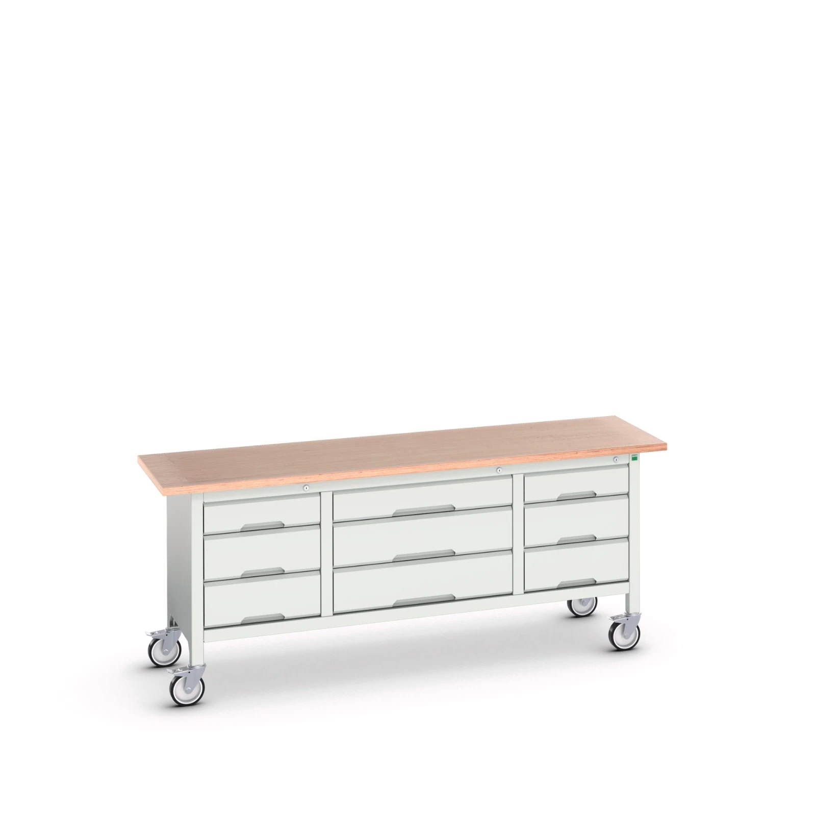 bott Verso verrijdbare werkbank 2000x600x830mm 9 laden Multiplex RAL 7035