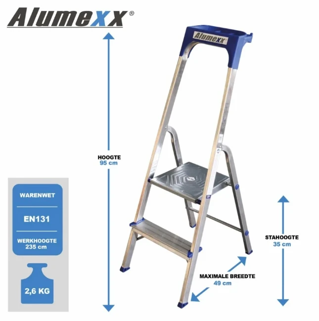 Alumexx ECO huishoudtrap 2 treden
