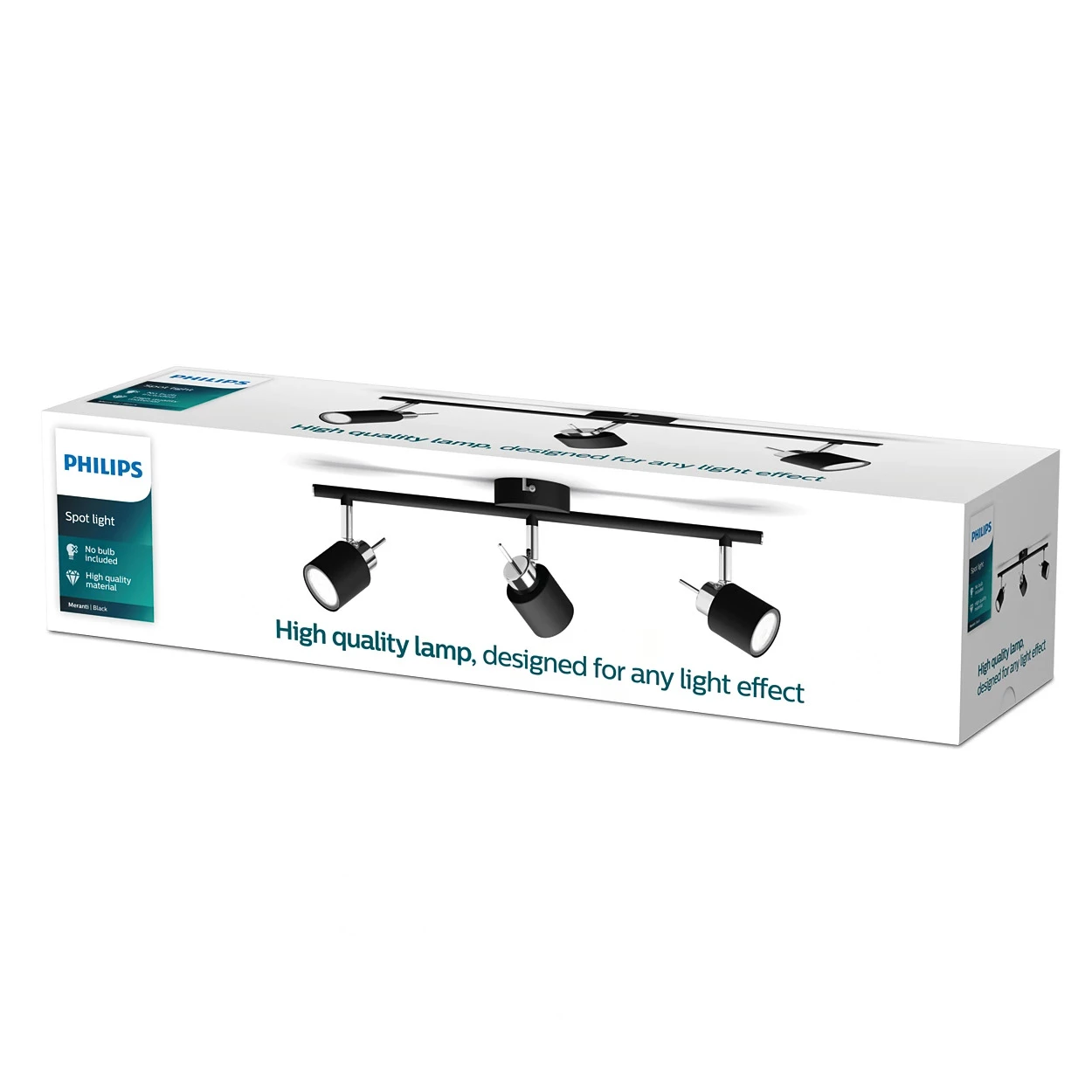 Philips Opbouwspot Meranti 50W zwart - 3-spots