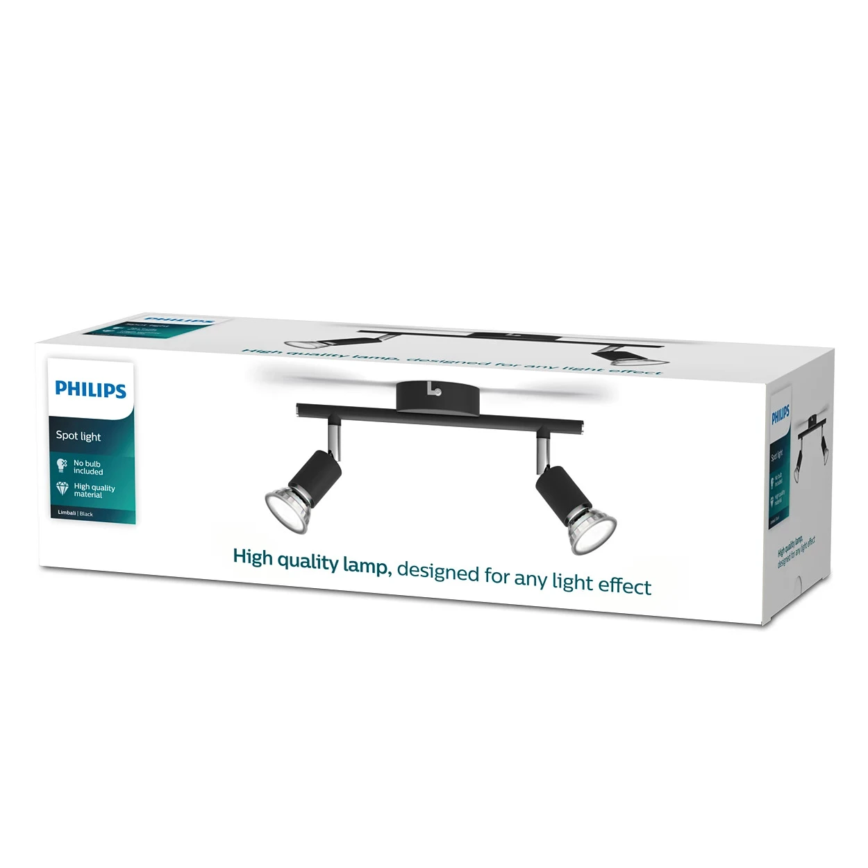 Philips Opbouwspot Limbali 50W zwart - 2-spots