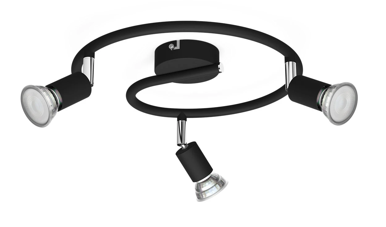 Philips Opbouwspot Limbali 50W zwart - 3-spots