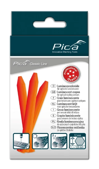 Pica Classic 592/54 Markeerkrijt PRO fluor-oranje - 12 krijtjes