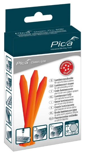 Pica Classic 592/54 Markeerkrijt PRO fluor-oranje - 12 krijtjes