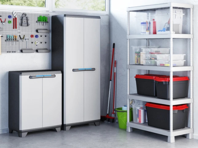 Keter Linear Opbergkast hoog - Utility - bezemkast - 3 planken