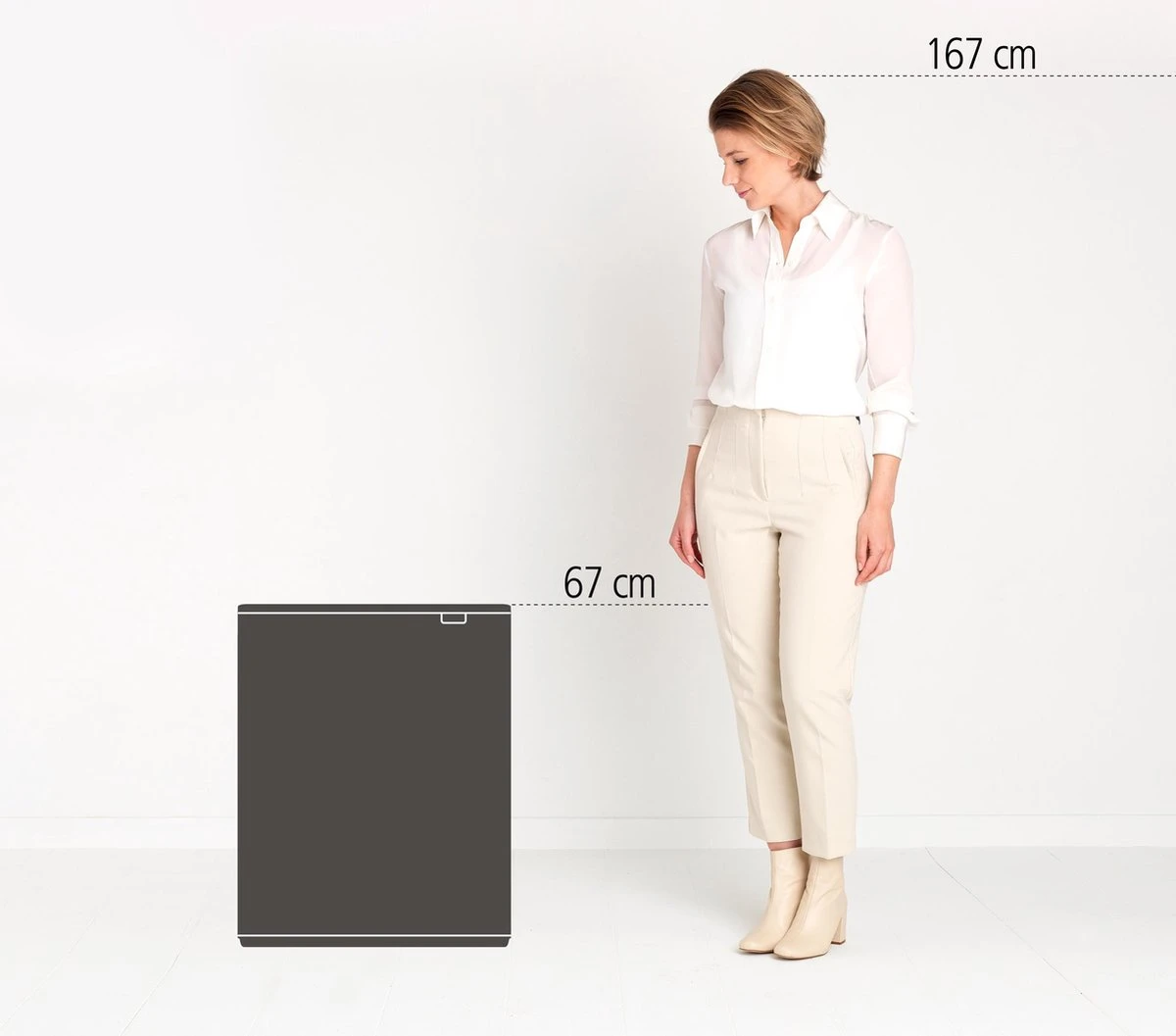 Brabantia Afvalemmer Bo Touch Bin 60L - betongrijs