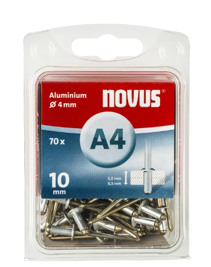 Novus Blindklinknagel A3/10 mm Aluminium (70 stuks)