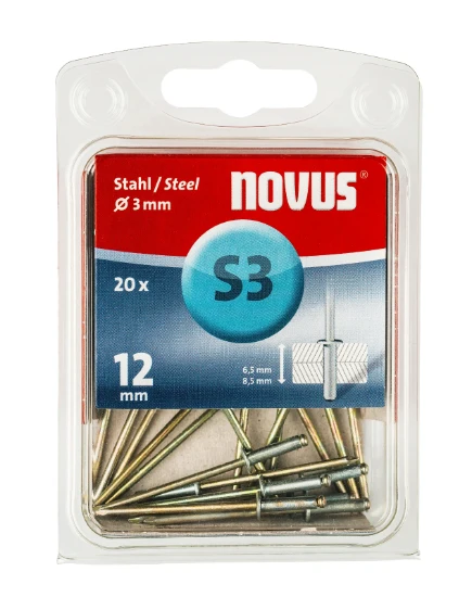 Novus rivet A3 X 12 acier S, 20 pcs.