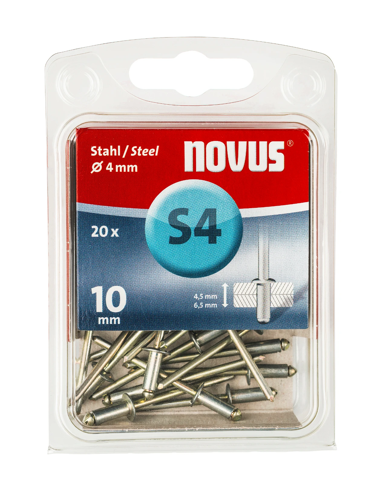 Novus Blindklinknagel S4/10 mm Staal (20 stuks)