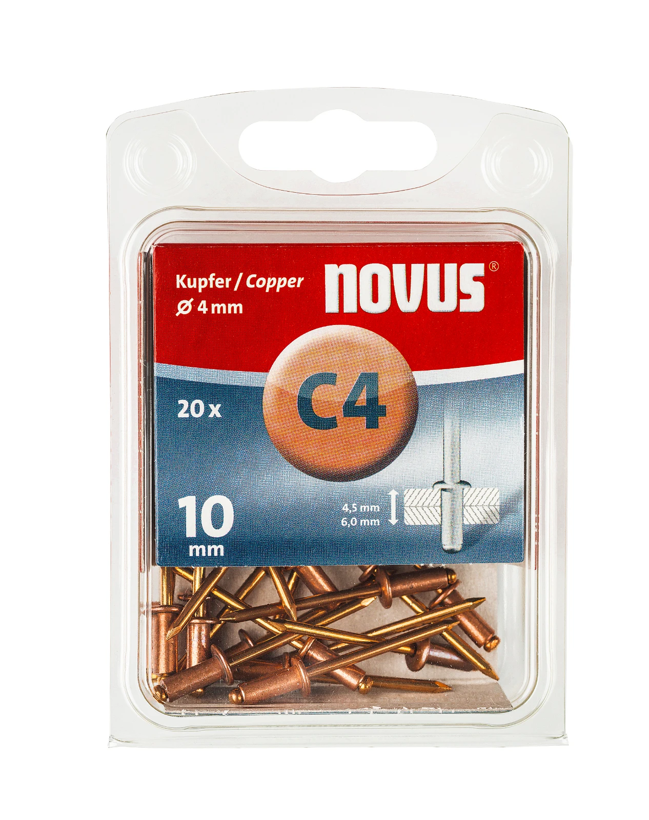Novus Blindklinknagel C4/10 mm Koper (20 stuks)