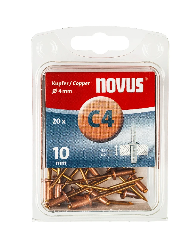 Novus Blindklinknagel C4/10 mm Koper (20 stuks)