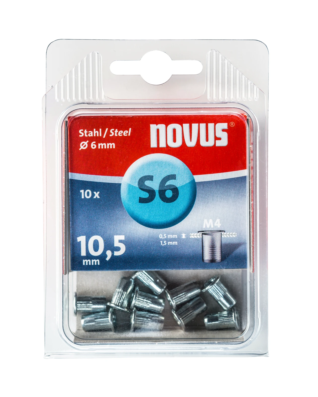 Novus Blindklinkmoer M4/10,5 mm Staal (10 stuks)