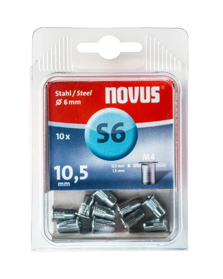 Novus Blindklinkmoer M4/10,5 mm Staal (10 stuks)