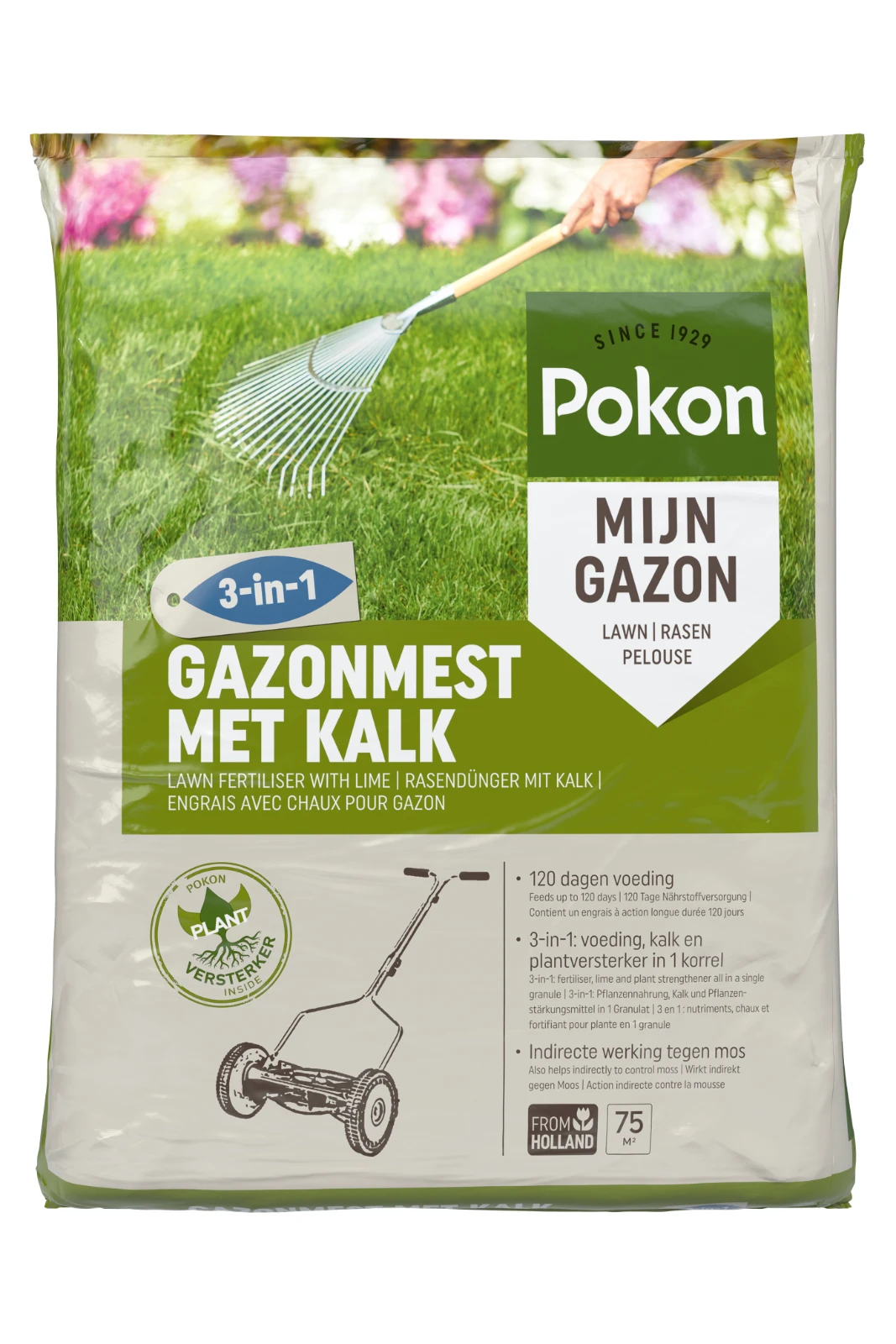 Pokon Gazonmest met Kalk 75m² (3-in-1)