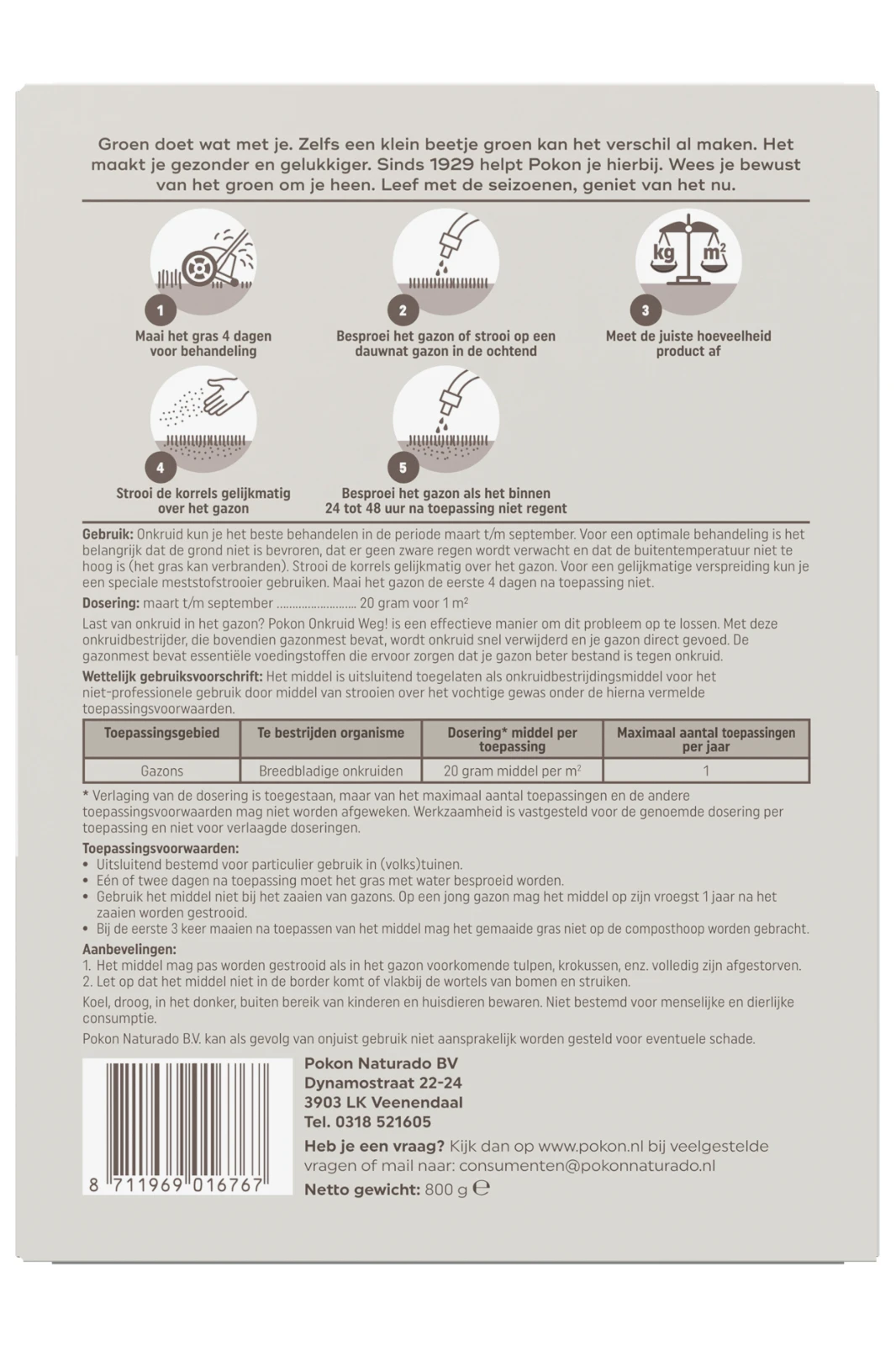Pokon Onkruid Weg! 40 m² 800 gram (2-in-1)