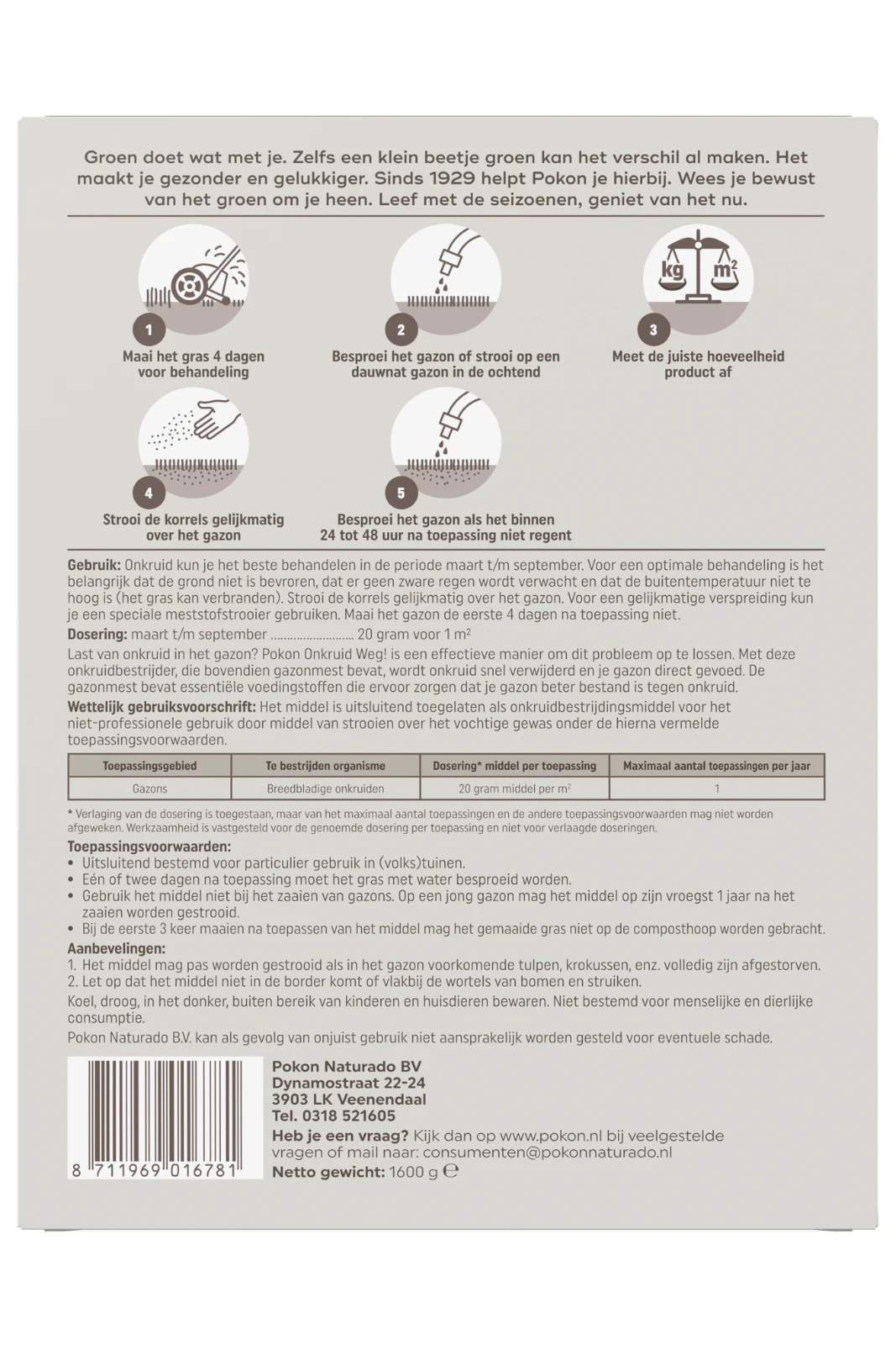 Pokon Onkruid Weg! 80 m² 1600 gram (2-in-1)