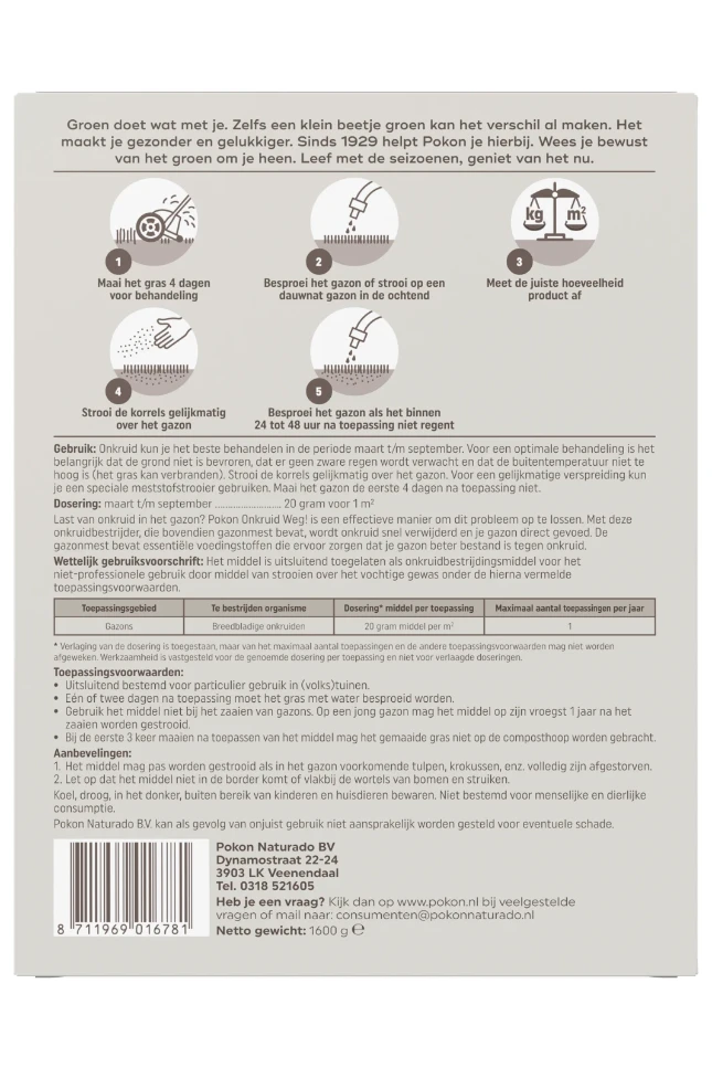 Pokon Onkruid Weg! 80 m² 1600 gram (2-in-1)