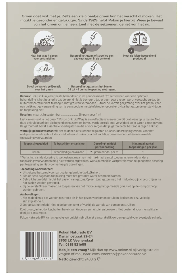 Pokon Onkruid Weg! 120 m² 2400 gram (2-in-1)