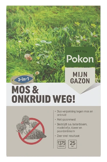 Pokon Mos en Onkruid Weg! 25 m² (3-in-1)