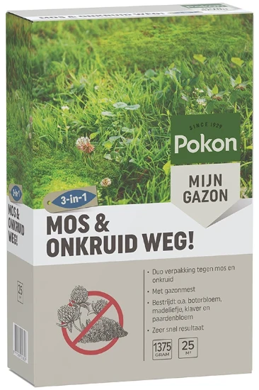 Pokon Mos en Onkruid Weg! 25 m² (3-in-1)