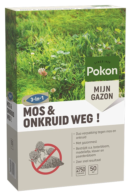 Pokon Mos en Onkruid Weg! 50 m² (3-in-1)
