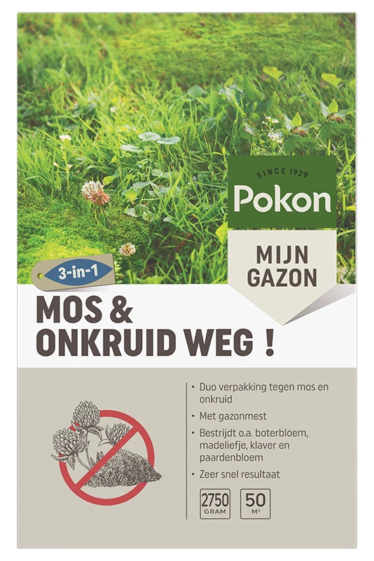 Pokon Mos en Onkruid Weg! 50 m² (3-in-1)