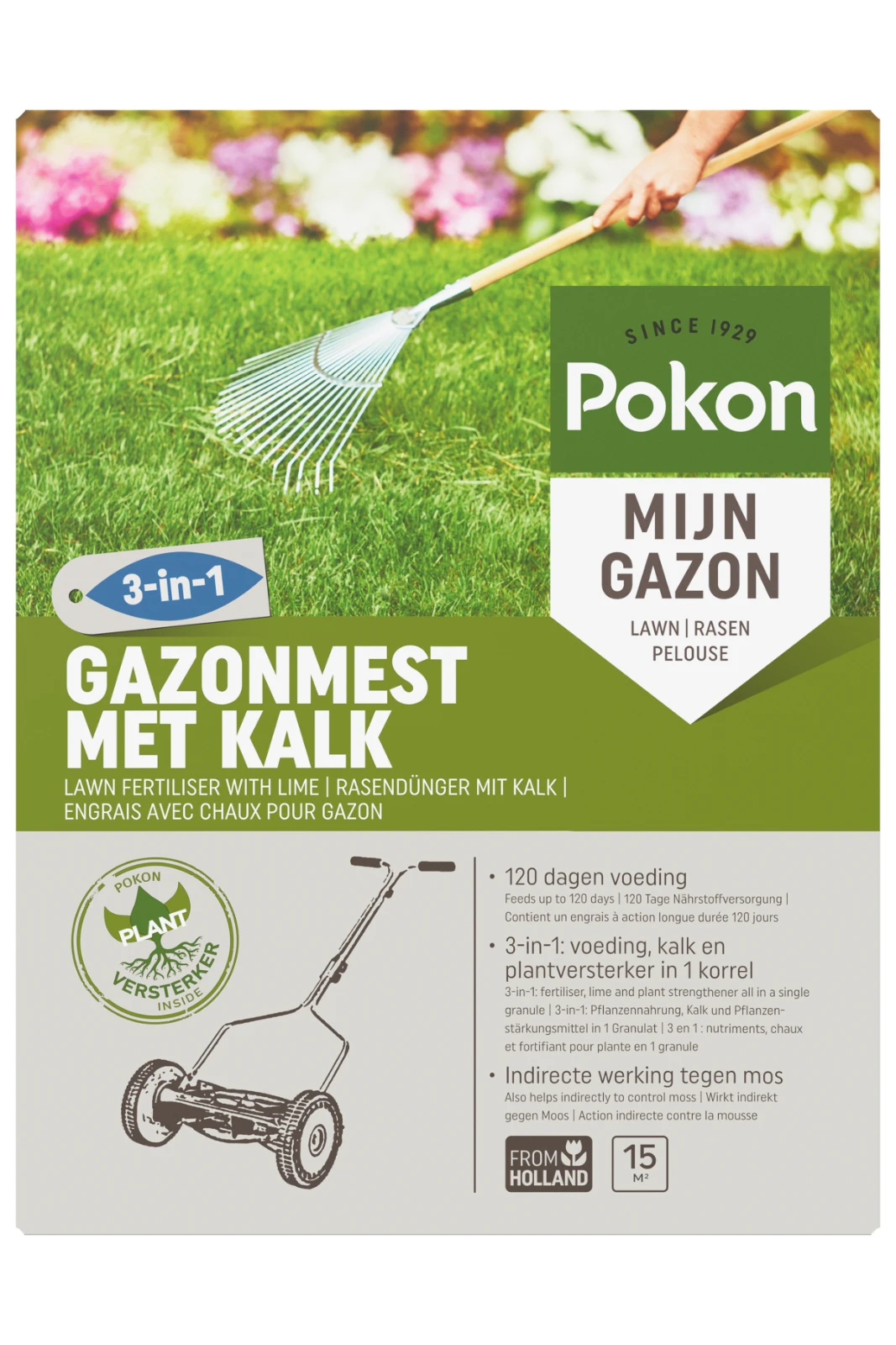 Pokon Gazonmest met Kalk 15m² (3-in-1)