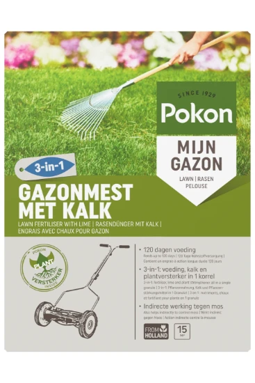 Pokon Gazonmest met Kalk 15m² (3-in-1)