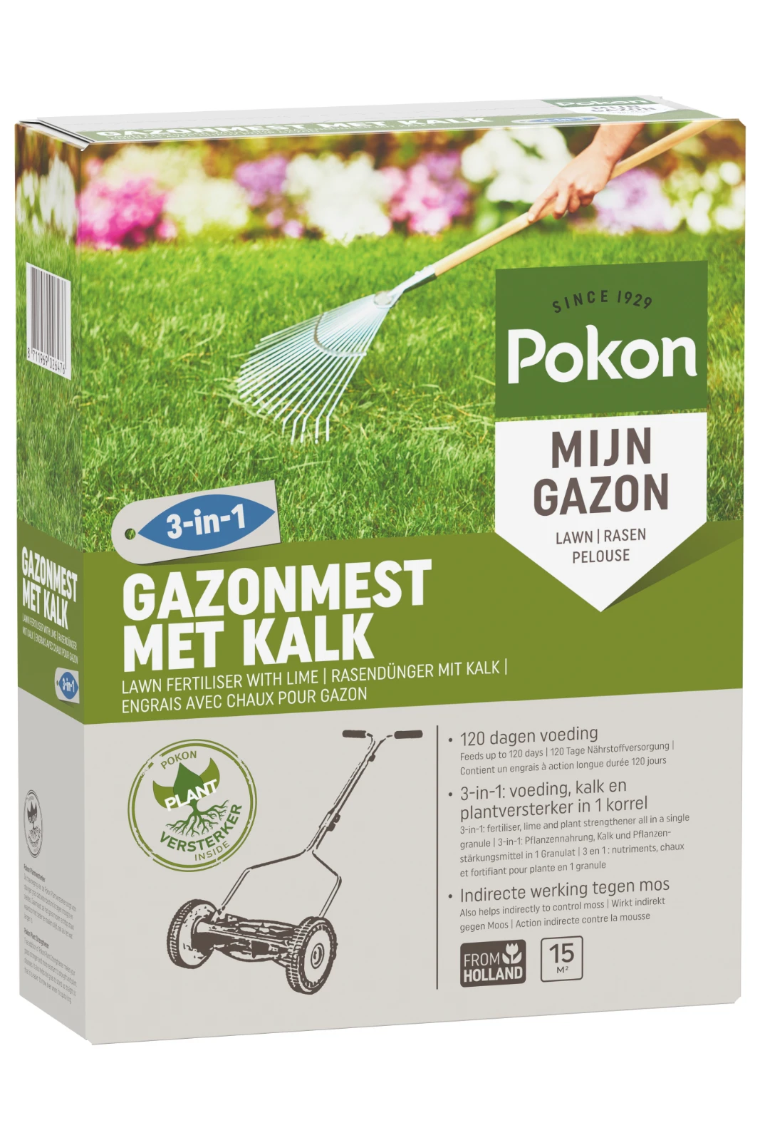 Pokon Gazonmest met Kalk 15m² (3-in-1)