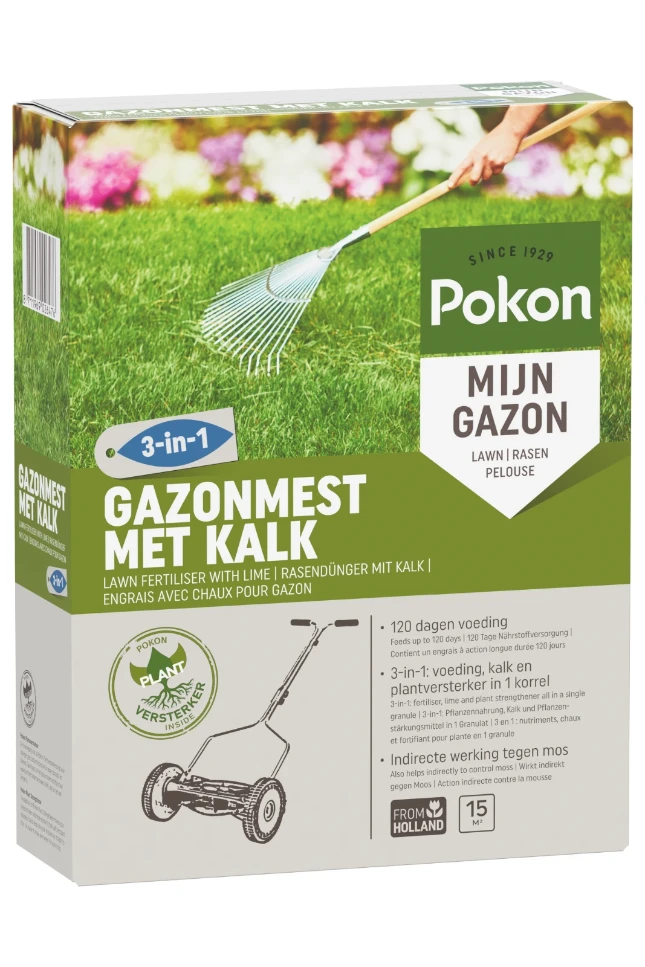 Pokon Gazonmest met Kalk 15m² (3-in-1)