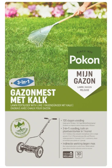 Pokon Gazonmest met Kalk 30m² (3-in-1)