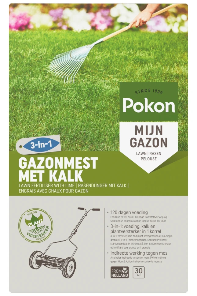 Pokon Gazonmest met Kalk  3-in-1