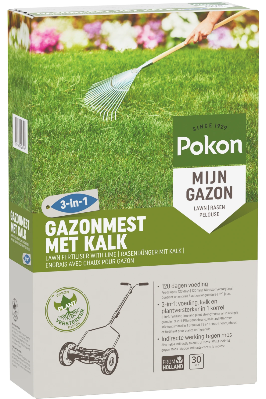 Pokon Gazonmest met Kalk 30m² (3-in-1)
