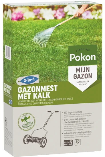 Pokon Gazonmest met Kalk 30m² (3-in-1)