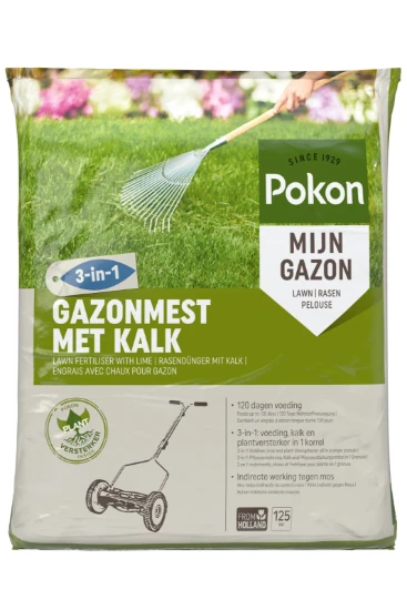 Pokon Gazonmest met Kalk 125m² (3-in-1)