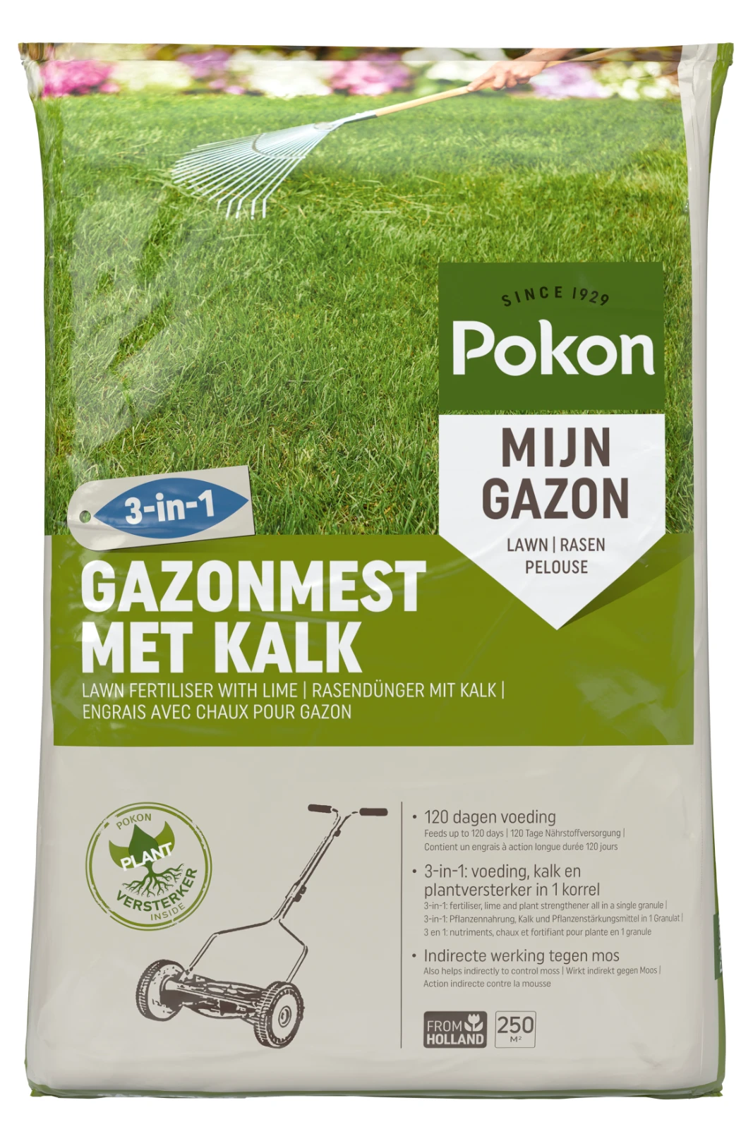Pokon Gazonmest met Kalk 250m² (3-in-1)