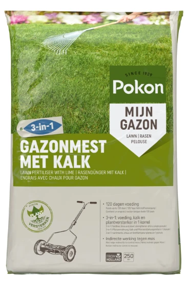 Pokon Gazonmest met Kalk 250m² (3-in-1)