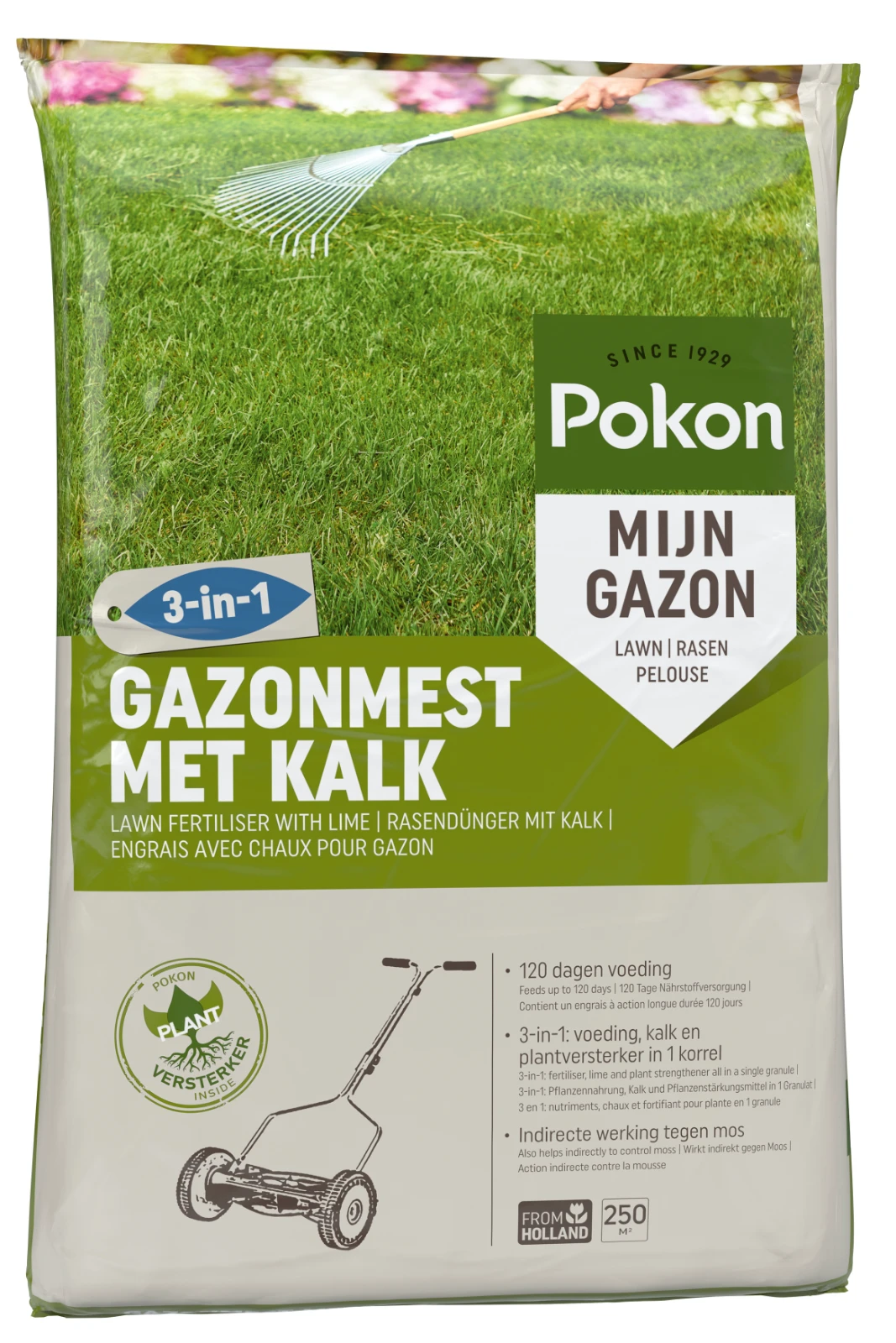 Pokon Gazonmest met Kalk 250m² (3-in-1)