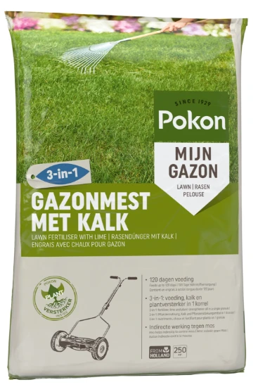 Pokon Gazonmest met Kalk 250m² (3-in-1)