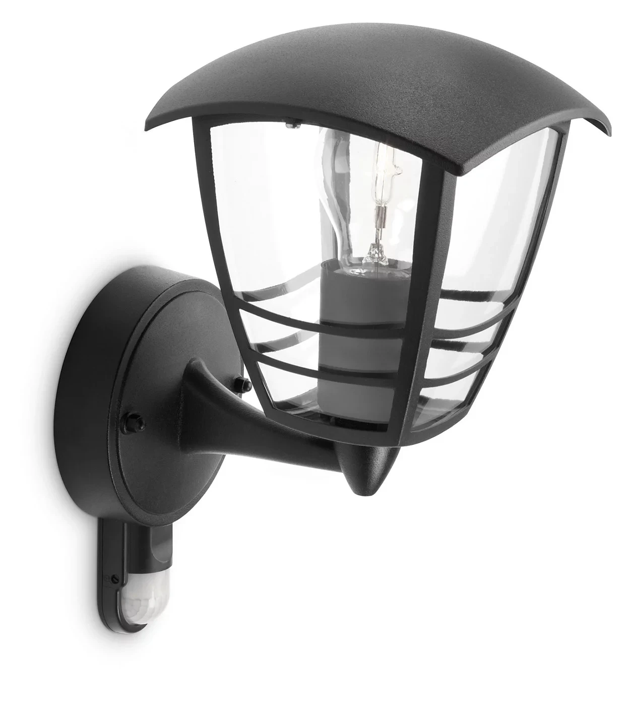 Philips Buitenwandlamp Creek 1x60W 230V zwart - met sensor