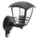 Philips Buitenwandlamp Creek 1x60W 230V zwart - met sensor