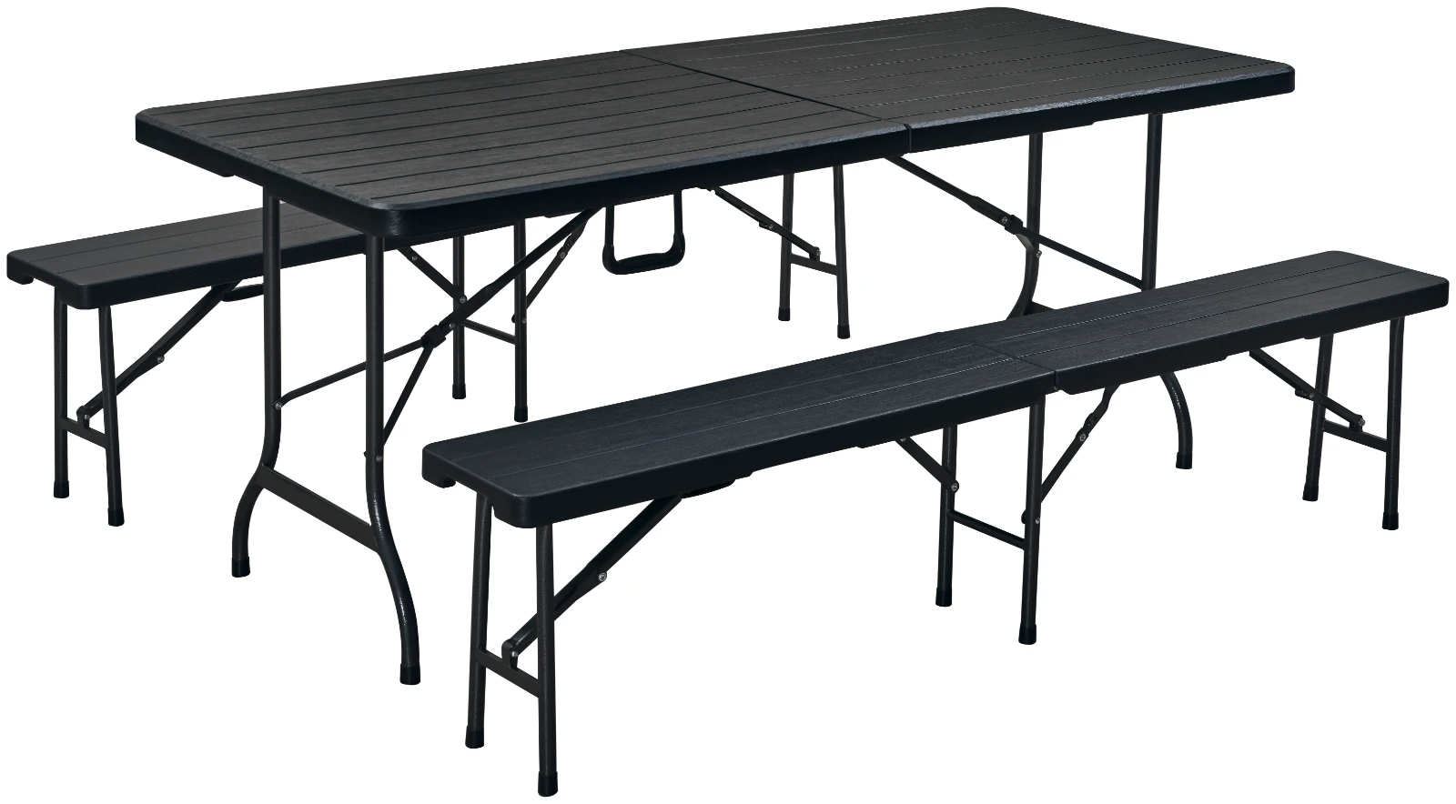 ERRO Vouwtafel 180cm zwart - houtlook