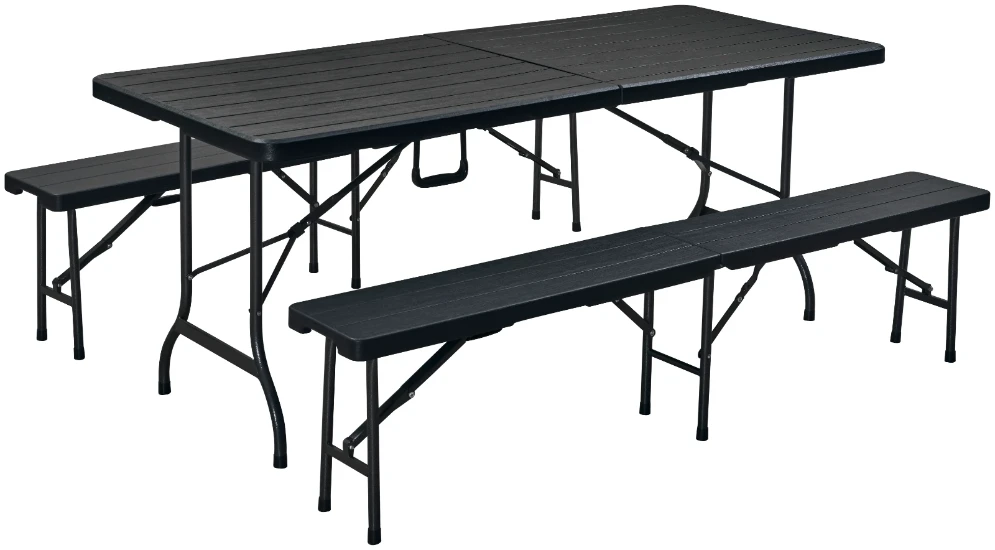 ERRO Vouwtafel 180cm zwart - houtlook