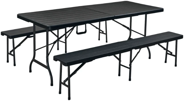 ERRO Vouwtafel 180cm zwart - houtlook