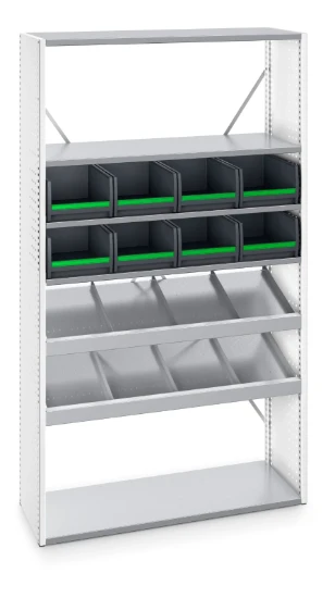 bott Verso stellingkast met 5 legborden, 8x box ral 7035